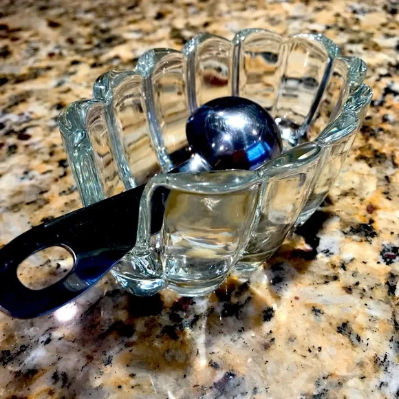 Spoon rest. Vintage glass ware by Princess House. Model 438 Set of two - Picture 1 of 5